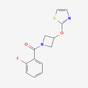 B2983147 (2-Fluorophenyl)(3-(thiazol-2-yloxy)azetidin-1-yl)methanone CAS No. 1797892-82-0