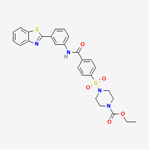Ethyl 4-[4-[[3-(1,3-benzothiazol-2-yl)phenyl]carbamoyl]phenyl]sulfonylpiperazine-1-carboxylate