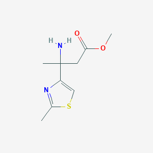 molecular formula C9H14N2O2S B2983152 Methyl 3-amino-3-(2-methyl-1,3-thiazol-4-yl)butanoate CAS No. 2166658-12-2