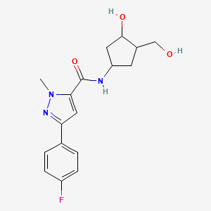 3-(4-fluorophenyl)-N-(3-hydroxy-4-(hydroxymethyl)cyclopentyl)-1-methyl-1H-pyrazole-5-carboxamide