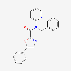 molecular formula C22H17N3O2 B2983181 N-benzyl-5-phenyl-N-(pyridin-2-yl)oxazole-2-carboxamide CAS No. 1788532-44-4