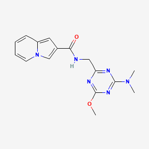 N-((4-(dimethylamino)-6-methoxy-1,3,5-triazin-2-yl)methyl)indolizine-2-carboxamide
