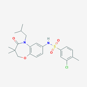 3-chloro-N-(5-isobutyl-3,3-dimethyl-4-oxo-2,3,4,5-tetrahydrobenzo[b][1,4]oxazepin-7-yl)-4-methylbenzenesulfonamide