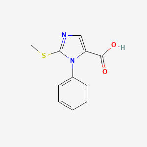 molecular formula C11H10N2O2S B2983240 2-(methylsulfanyl)-1-phenyl-1H-imidazole-5-carboxylic acid CAS No. 852217-76-6