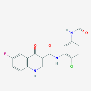 N-[5-(acetylamino)-2-chlorophenyl]-6-fluoro-4-hydroxyquinoline-3-carboxamide