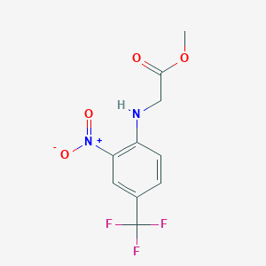 molecular formula C10H9F3N2O4 B2983243 Methyl 2-{[2-nitro-4-(trifluoromethyl)phenyl]amino}acetate CAS No. 191847-71-9