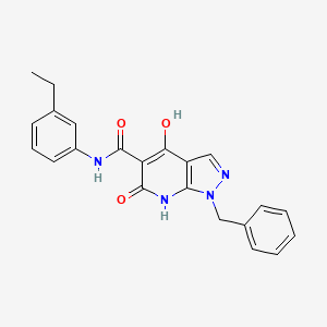 molecular formula C22H20N4O3 B2983246 1-benzyl-N~5~-(3-ethylphenyl)-4-hydroxy-6-oxo-6,7-dihydro-1H-pyrazolo[3,4-b]pyridine-5-carboxamide CAS No. 1251629-70-5