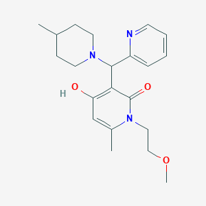4-hydroxy-1-(2-methoxyethyl)-6-methyl-3-((4-methylpiperidin-1-yl)(pyridin-2-yl)methyl)pyridin-2(1H)-one