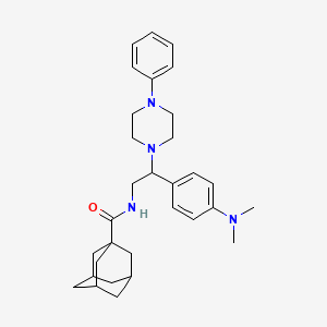 molecular formula C31H42N4O B2983262 N-{2-[4-(dimethylamino)phenyl]-2-(4-phenylpiperazin-1-yl)ethyl}adamantane-1-carboxamide CAS No. 946315-56-6
