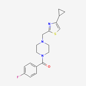 (4-((4-Cyclopropylthiazol-2-yl)methyl)piperazin-1-yl)(4-fluorophenyl)methanone