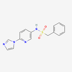 molecular formula C15H14N4O2S B2983296 N-(6-(1H-imidazol-1-yl)pyridin-3-yl)-1-phenylmethanesulfonamide CAS No. 1421491-44-2