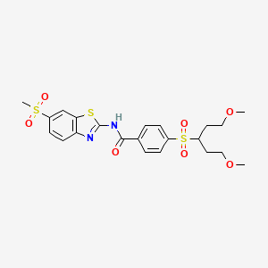 4-((1,5-dimethoxypentan-3-yl)sulfonyl)-N-(6-(methylsulfonyl)benzo[d]thiazol-2-yl)benzamide