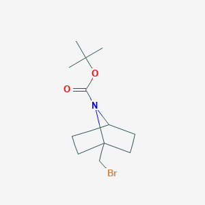 molecular formula C12H20BrNO2 B2983298 Tert-butyl 1-(bromomethyl)-7-azabicyclo[2.2.1]heptane-7-carboxylate CAS No. 2137780-11-9