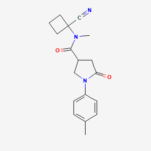 molecular formula C18H21N3O2 B2983306 N-(1-cyanocyclobutyl)-N-methyl-1-(4-methylphenyl)-5-oxopyrrolidine-3-carboxamide CAS No. 1797123-34-2