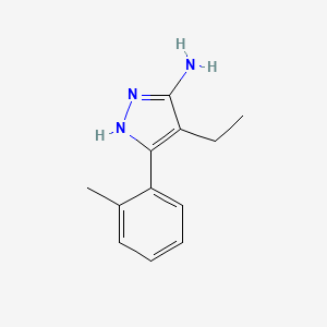 molecular formula C12H15N3 B2983308 4-ethyl-5-(2-methylphenyl)-1H-pyrazol-3-amine CAS No. 1187561-50-7