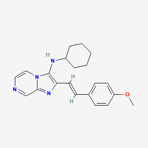 molecular formula C21H24N4O B2983381 N-Cyclohexyl-2-[(E)-2-(4-methoxyphenyl)ethenyl]imidazo[1,2-a]pyrazin-3-amine CAS No. 1311992-06-9