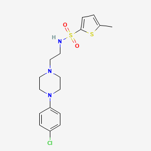 molecular formula C17H22ClN3O2S2 B2983384 N-(2-(4-(4-chlorophenyl)piperazin-1-yl)ethyl)-5-methylthiophene-2-sulfonamide CAS No. 1049389-99-2