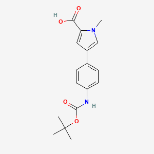 B2983386 4-(4-(Tert-Butoxycarbonylamino)Phenyl)-1-Methyl-1H-Pyrrole-2-Carboxylic Acid CAS No. 864076-03-9