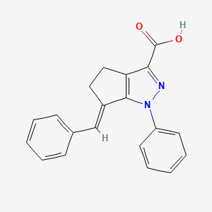 1-phenyl-6-(phenylmethylidene)-1H,4H,5H,6H-cyclopenta[c]pyrazole-3-carboxylic acid