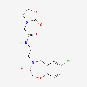 N-(2-(7-chloro-3-oxo-2,3-dihydrobenzo[f][1,4]oxazepin-4(5H)-yl)ethyl)-2-(2-oxooxazolidin-3-yl)acetamide