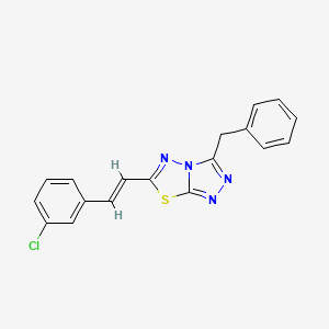 (E)-3-benzyl-6-(3-chlorostyryl)-[1,2,4]triazolo[3,4-b][1,3,4]thiadiazole