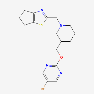 2-[[3-[(5-Bromopyrimidin-2-yl)oxymethyl]piperidin-1-yl]methyl]-5,6-dihydro-4H-cyclopenta[d][1,3]thiazole