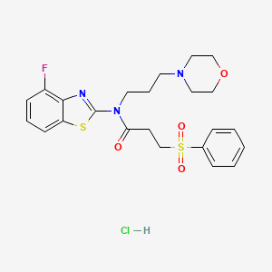 N-(4-fluorobenzo[d]thiazol-2-yl)-N-(3-morpholinopropyl)-3-(phenylsulfonyl)propanamide hydrochloride