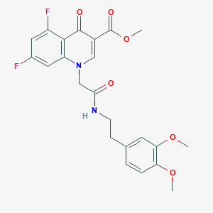 molecular formula C23H22F2N2O6 B2983409 methyl 1-({[2-(3,4-dimethoxyphenyl)ethyl]carbamoyl}methyl)-5,7-difluoro-4-oxo-1,4-dihydroquinoline-3-carboxylate CAS No. 2415555-60-9