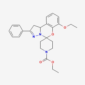 Ethyl 7-ethoxy-2-phenyl-1,10b-dihydrospiro[benzo[e]pyrazolo[1,5-c][1,3]oxazine-5,4'-piperidine]-1'-carboxylate