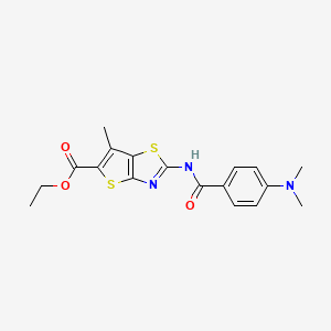 Ethyl 2-(4-(dimethylamino)benzamido)-6-methylthieno[2,3-d]thiazole-5-carboxylate
