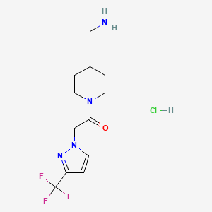 1-[4-(1-Amino-2-methylpropan-2-yl)piperidin-1-yl]-2-[3-(trifluoromethyl)pyrazol-1-yl]ethanone;hydrochloride