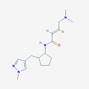 (E)-4-(Dimethylamino)-N-[2-[(1-methylpyrazol-4-yl)methyl]cyclopentyl]but-2-enamide