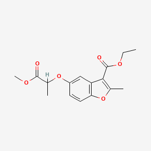molecular formula C16H18O6 B2983424 Methyl 2-[3-(ethoxycarbonyl)-2-methylbenzo[b]furan-5-yloxy]propanoate CAS No. 300674-18-4