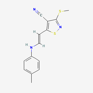 3-(Methylsulfanyl)-5-[2-(4-toluidino)vinyl]-4-isothiazolecarbonitrile