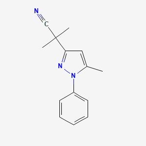 2-Methyl-2-(5-methyl-1-phenylpyrazol-3-yl)propanenitrile