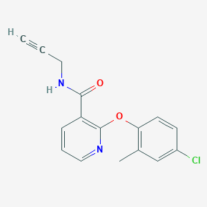 molecular formula C16H13ClN2O2 B2983431 (2-(4-Chloro-2-methylphenoxy)(3-pyridyl))-N-prop-2-ynylformamide CAS No. 497061-25-3