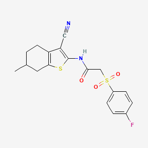 N-(3-cyano-6-methyl-4,5,6,7-tetrahydrobenzo[b]thiophen-2-yl)-2-((4-fluorophenyl)sulfonyl)acetamide