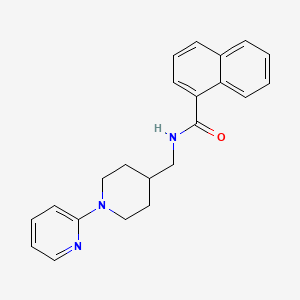 molecular formula C22H23N3O B2983447 N-((1-(pyridin-2-yl)piperidin-4-yl)methyl)-1-naphthamide CAS No. 1235006-40-2