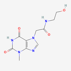N-(2-hydroxyethyl)-2-(3-methyl-2,6-dioxo-2,3-dihydro-1H-purin-7(6H)-yl)acetamide