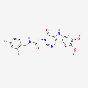 molecular formula C21H18F2N4O4 B2983459 N-(2,4-difluorobenzyl)-2-(7,8-dimethoxy-4-oxo-4,5-dihydro-3H-pyrimido[5,4-b]indol-3-yl)acetamide CAS No. 1189421-68-8