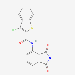 molecular formula C18H11ClN2O3S B2983467 3-chloro-N-(2-methyl-1,3-dioxoisoindolin-4-yl)benzo[b]thiophene-2-carboxamide CAS No. 683232-27-1