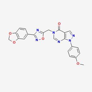 molecular formula C22H16N6O5 B2983475 N-cyclopropyl-2-{[1-(2-methoxybenzoyl)piperidin-4-yl]methoxy}benzamide CAS No. 1190016-74-0