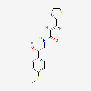 molecular formula C16H17NO2S2 B2983481 (E)-N-(2-hydroxy-2-(4-(methylthio)phenyl)ethyl)-3-(thiophen-2-yl)acrylamide CAS No. 1448140-70-2