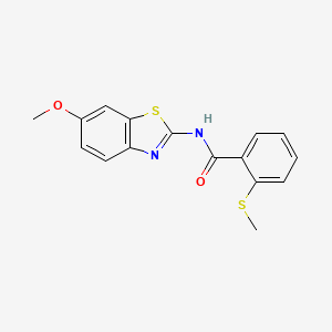 molecular formula C16H14N2O2S2 B2983486 N-(6-methoxybenzo[d]thiazol-2-yl)-2-(methylthio)benzamide CAS No. 896343-04-7