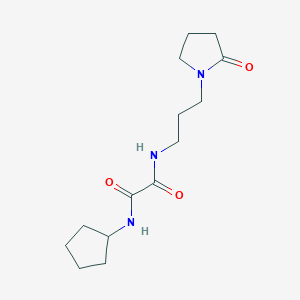 molecular formula C14H23N3O3 B2983488 N1-cyclopentyl-N2-(3-(2-oxopyrrolidin-1-yl)propyl)oxalamide CAS No. 941921-23-9