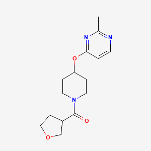 molecular formula C15H21N3O3 B2983491 (4-((2-Methylpyrimidin-4-yl)oxy)piperidin-1-yl)(tetrahydrofuran-3-yl)methanone CAS No. 2097862-85-4