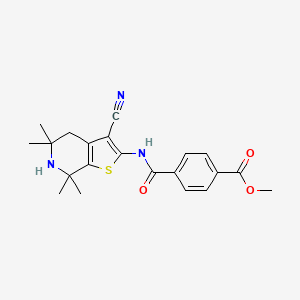 Methyl 4-[(3-cyano-5,5,7,7-tetramethyl-4,6-dihydrothieno[2,3-c]pyridin-2-yl)carbamoyl]benzoate