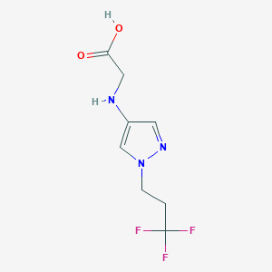 molecular formula C8H10F3N3O2 B2983539 2-[[1-(3,3,3-Trifluoropropyl)pyrazol-4-yl]amino]acetic acid CAS No. 2247207-48-1