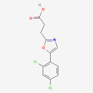 molecular formula C12H9Cl2NO3 B2983544 3-[5-(2,4-二氯苯基)-1,3-恶唑-2-基]丙酸 CAS No. 923728-13-6