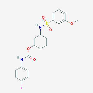 molecular formula C20H23FN2O5S B2983550 3-(3-甲氧基苯磺酰胺)环己基（4-氟苯基）氨基甲酸酯 CAS No. 1351631-71-4